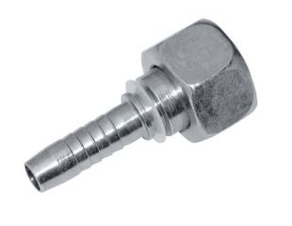 Picture of DIN Metric Inserts 3/8" Hose Tail to 22×1.5mm (14S) Metric Female 24° Cone with O-Ring - Heavy